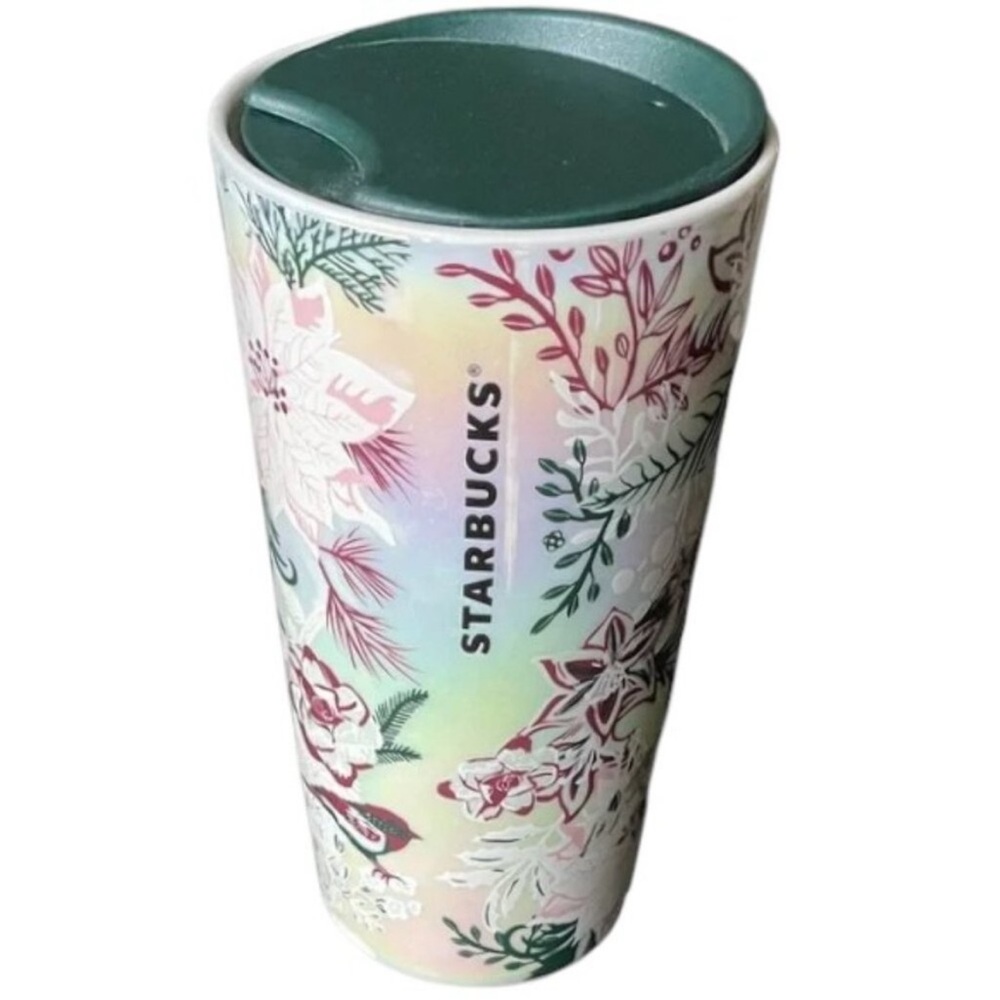 STARBUCKS 2022 ENCHANTED FOREST Tumbler Iridescent Holiday Pink Burgundy Green